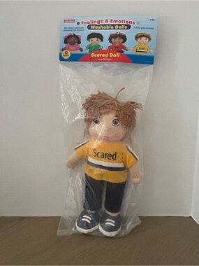 Lakeshore "Scared" 12 Inch Feelings Soft Sewn Plush Stuffed Doll